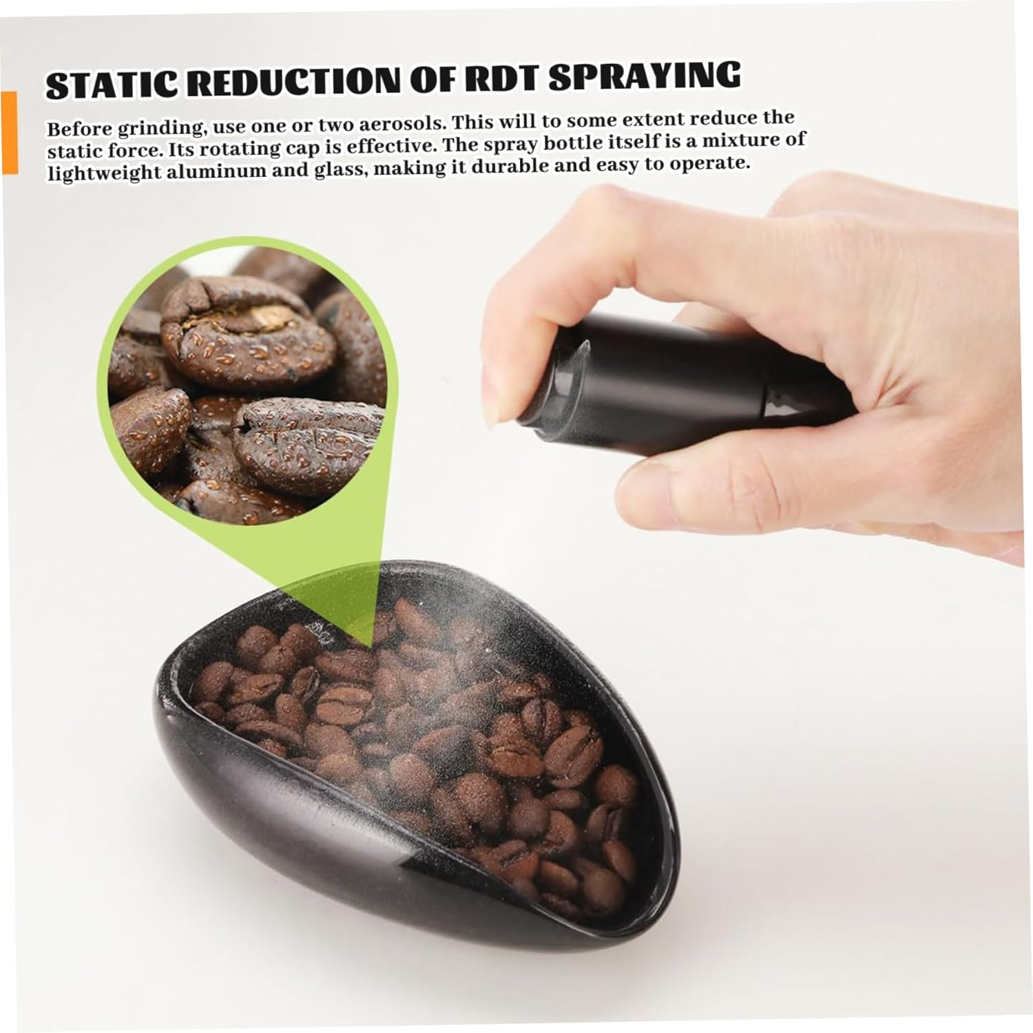 Coffee Bean Dosing Cup with Spray Bottle Ceramic Espresso Gracefully Pouring Measuring Cup for Brewing/Tea image number 1