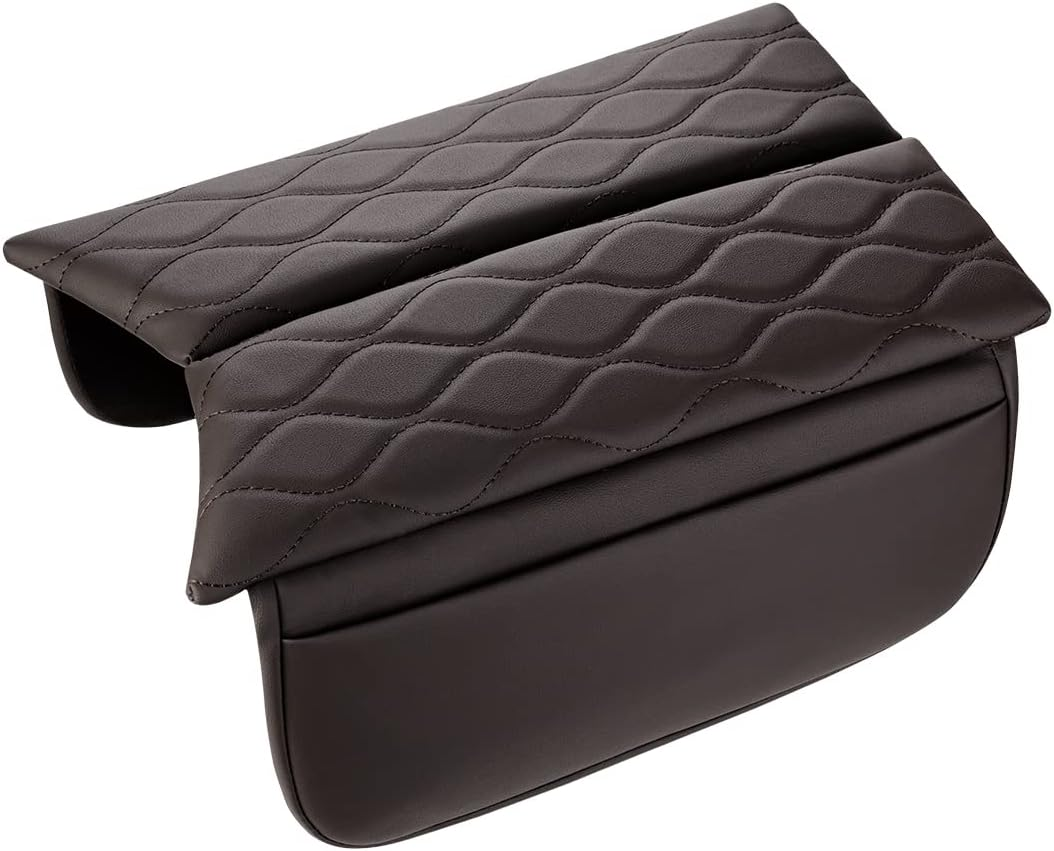 Karltys Compatible with Center Console Cover Mercedes Benz GLC Class 2016-2022 EQC 2019-2023 Accessories Armrest Cover Pad Leather Cushion Protector with Phone Holder Storage Pockets Black