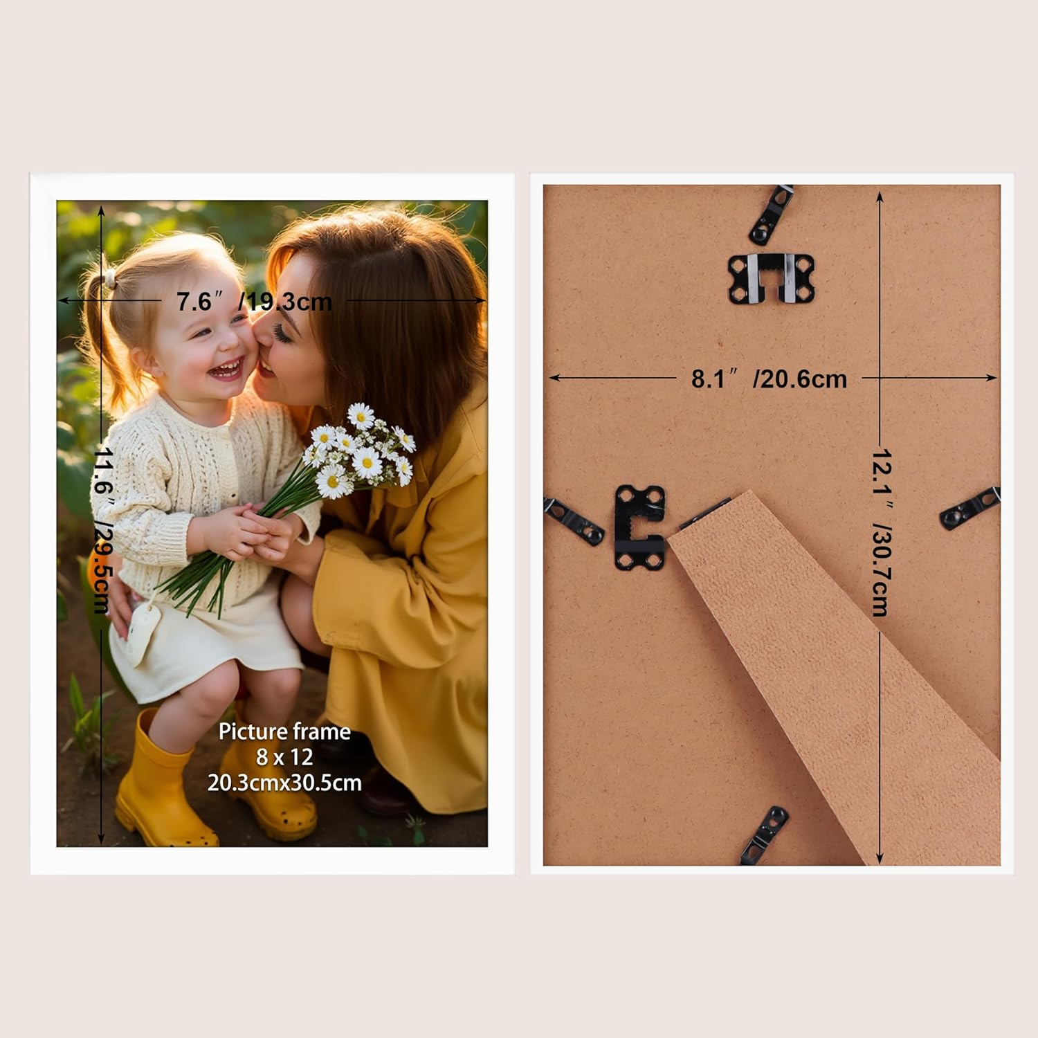 Hoikwo Picture Frame 20 X 30 Cm - White Photo Frames for Wall or Table, Set of 3 Frames for Photos, Pictures, Posters image number 5