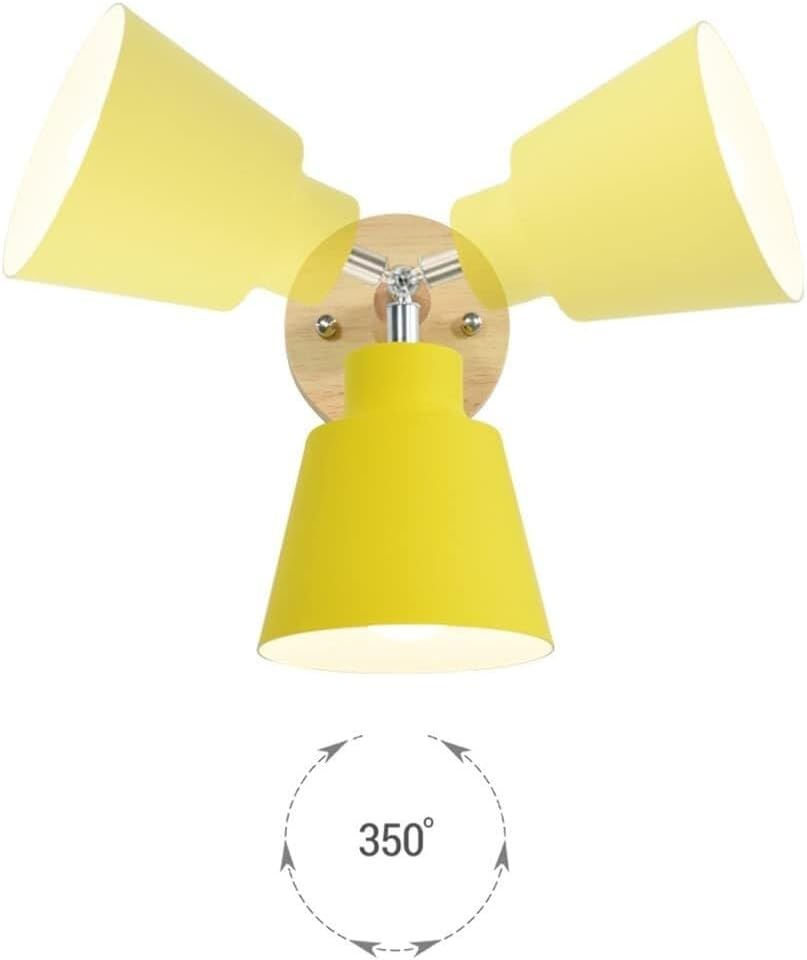 YPDTSNGV Scandinavian Log Creative Bedroom Bedside Wall Sconce Wall Light with Plug in Cord, Nordic Style Plug-In Wall Light Strip and Switch, Metal 1 Head Macaron White Wall Mounted Lamp(White) image number 2