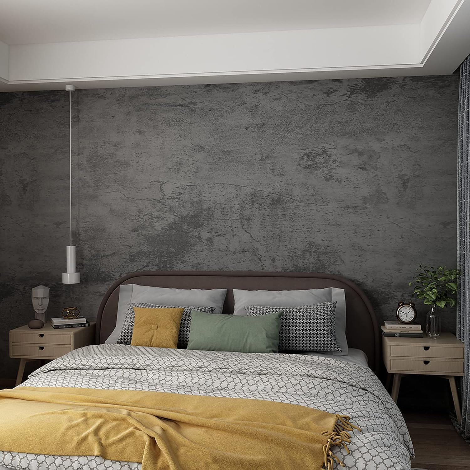 40Cmx3M Grey Concrete Peel and Stick Wallpaper Self Adhesive Removable Thick Contact Paper Modern Industrial Cement Textured Matte Wall Mural Waterproof Vinyl Wrap for Furniture Countertop Panel Decor image number 3