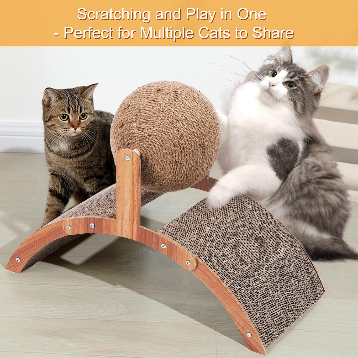 Cat Scratching Mat, Natural Cat Scratching Boards Sisal Scratching Mat 50 X 30 Cm, Durable Cat Furniture Doormat Sisal Mat Scratching Pads for Cats, Beige image number 6