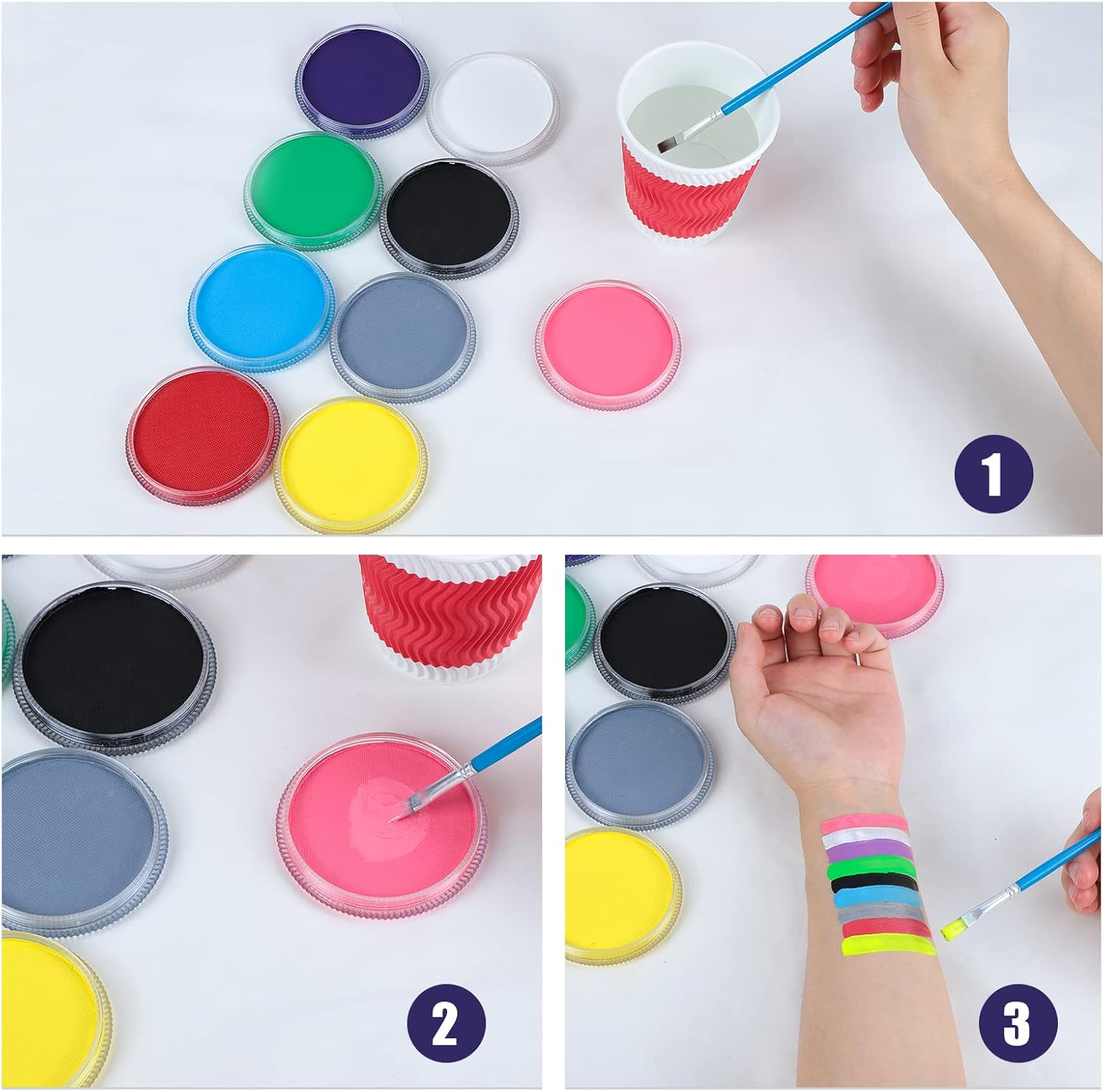 MOEMOE BABY Face Painting Kit Face Paint Body Professional Face Body Painting Kit Water Based Face Painting Makeup Safe for Kids & Adults