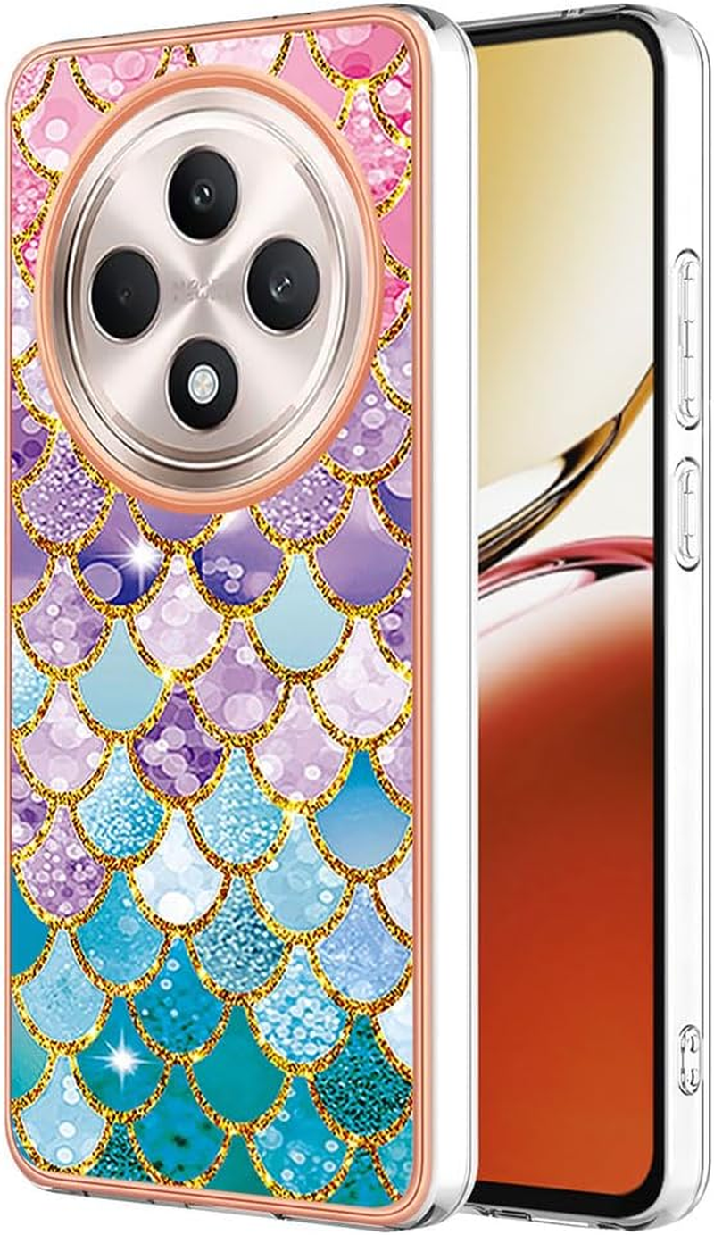 SEAHAI Case for OPPO Reno 12F 4G / OPPO Reno 12 FS 5G (Reno12 F 5G), Colourful Pattern Ultra Thin Shiny Soft Silicone TPU Shockproof Mobile Phone Case Cover Flexible Mobile Phone Case Protective Cover