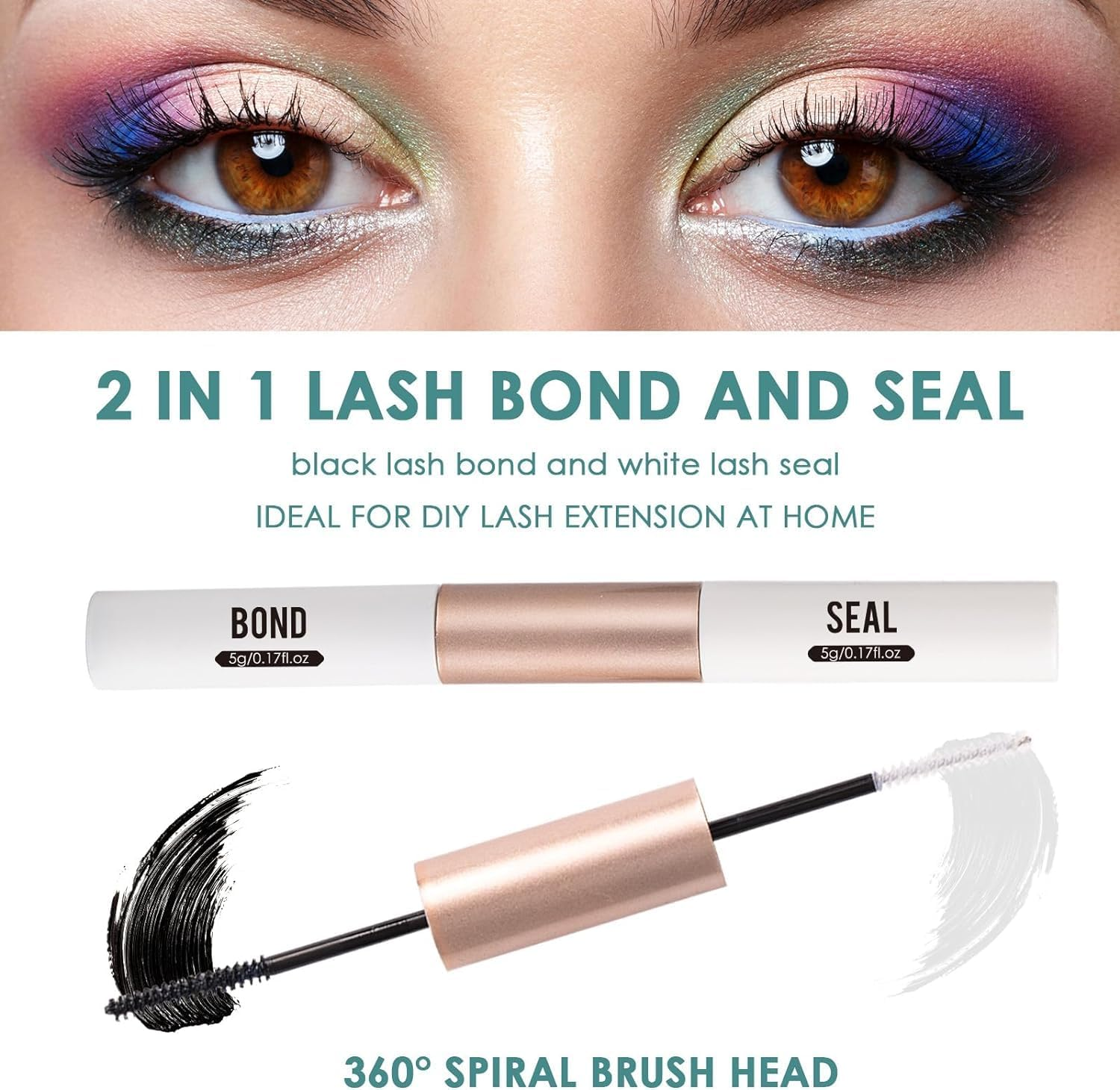 Lash Extension Kit-Individual Lashes with Bond and Seal-120 Lash Clusters DIY False Eyelashes Natural Cluster Lashes with Eyelash Glue and Lash Tweezers C D Curl 10/12/14/15/16Mm (120 C-Mix（10-16Mm）Kit, DM-28) image number 3
