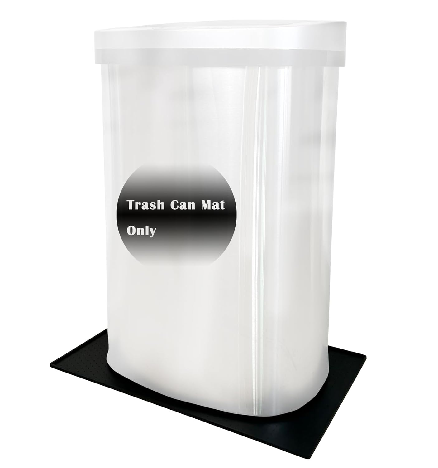 Luccov Trash Can Mat, Waterproof Raised Edge Silicone under Garbage Can Mat, 11.8" X18.9" Non-Slip Trash Can Pad for Kitchen Office Bedroom Reduce Floor Carpet Wall Scratches, Black image number 1