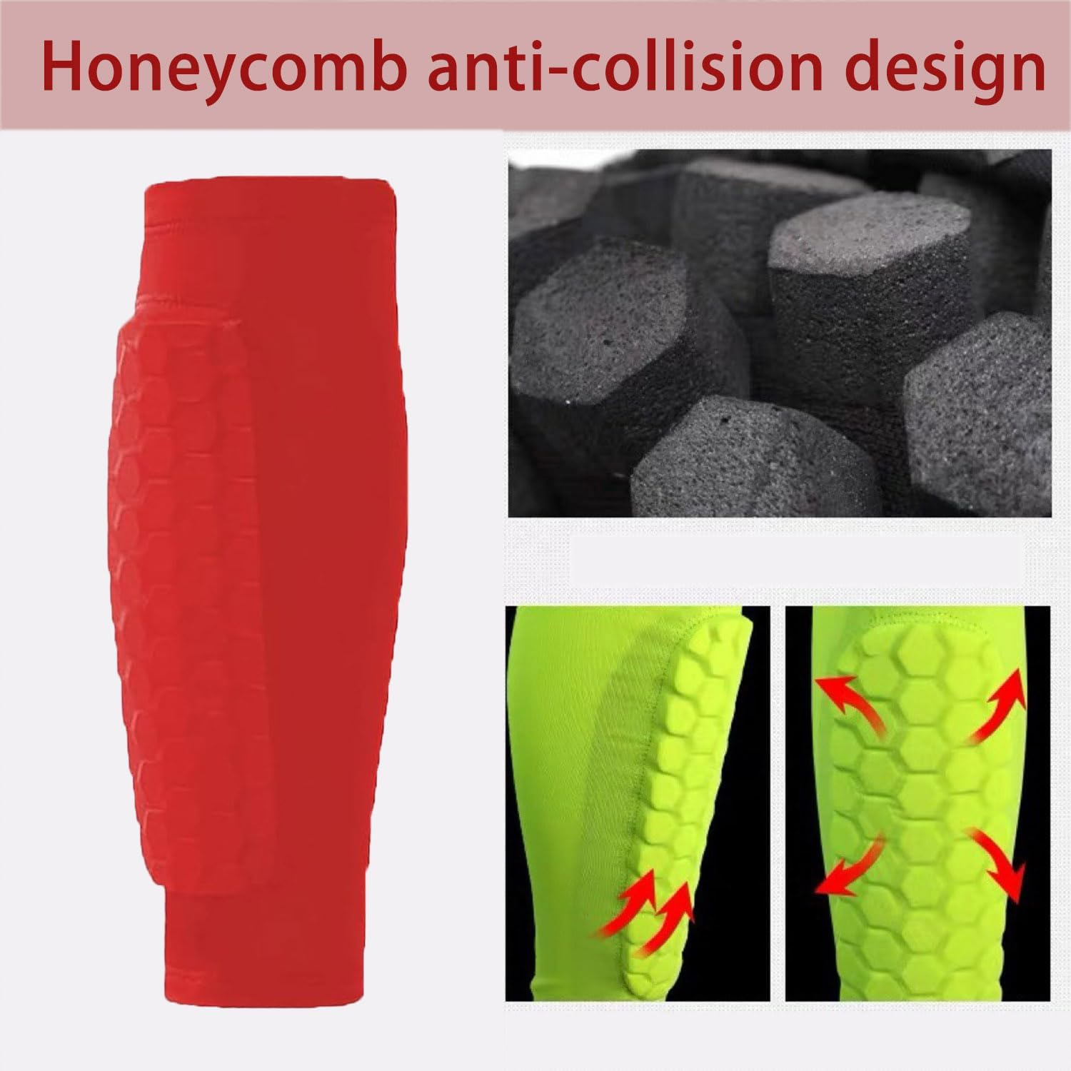 Shin Guards for Soccer, Lightweight Shin Pads for Kids Youth & Adult - Football Shin Defender Protective Gear, Comfortable Breathable Leg Guards.(1, Red, Medium)