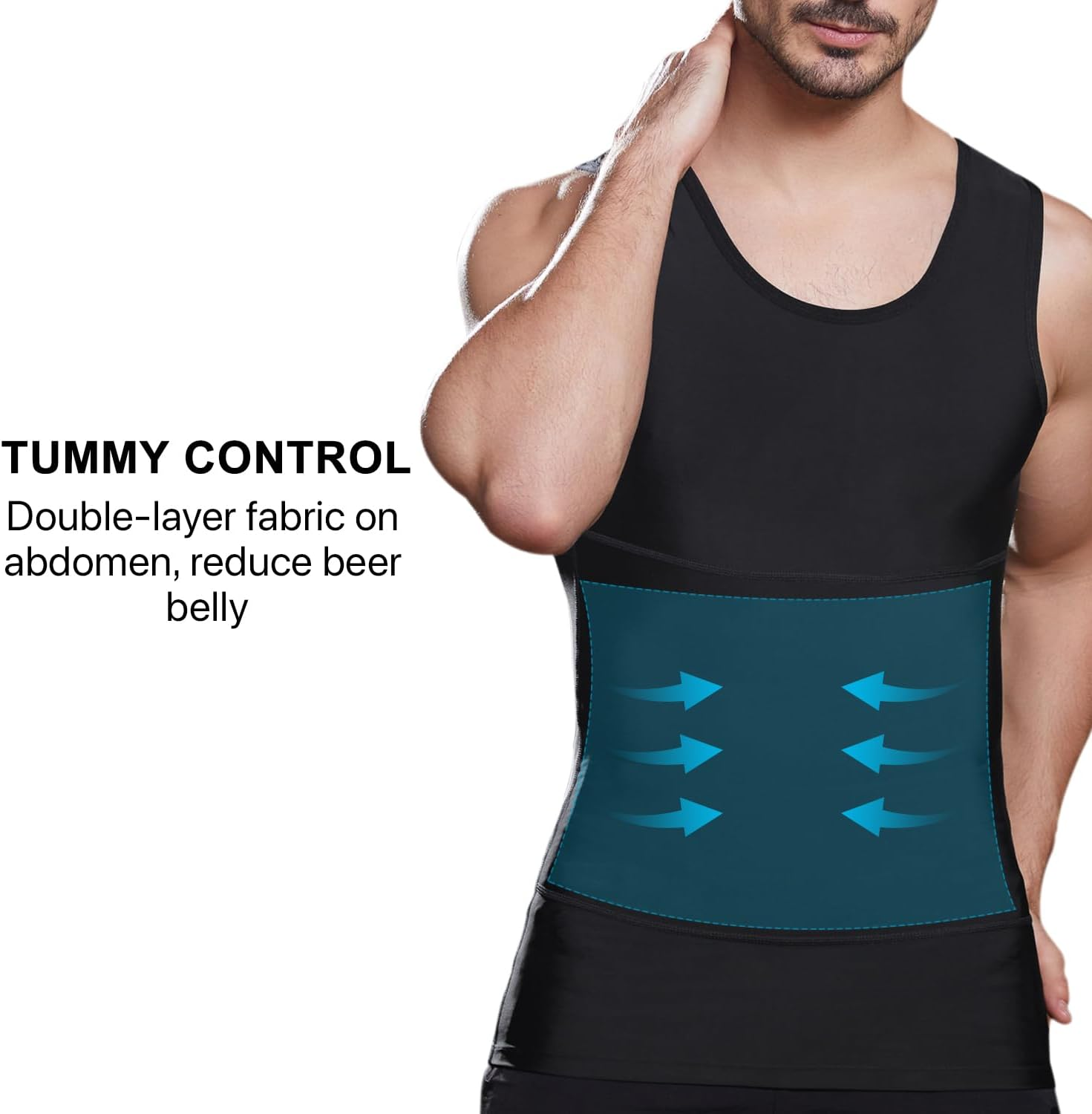 Lgtfy Mens Slimming Body Shaper Vest, Gynecomastia Compression Shirts, Tummy Control Undershirts - Change in Seconds image number 1