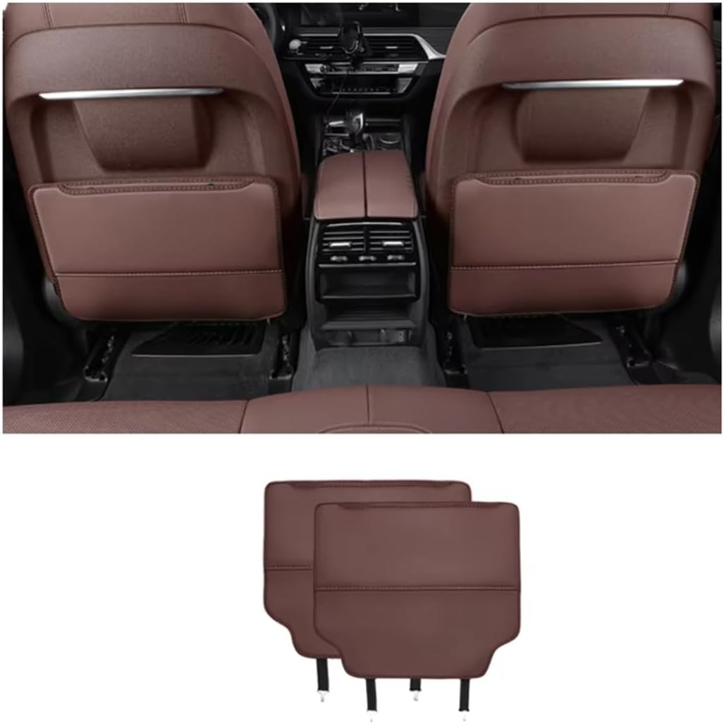 Car Kick Mats for Merc&Edes B&ENZ W204 C180 2011-2014 (Brown) Car Backrest Anti-Kick Pad Seats Back Storage Back Seats Protector Mats - Brown image number 4