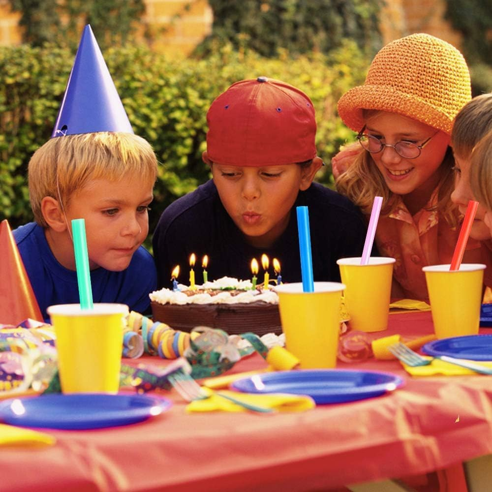 Zupixfer 100 PCS Colorful Jumbo Smoothie Straws - Extra Wide 6Mm Bubble Tea Straws for Thick Milkshakes, Slushies, Boba Drinks (Reusable Plastic) image number 5