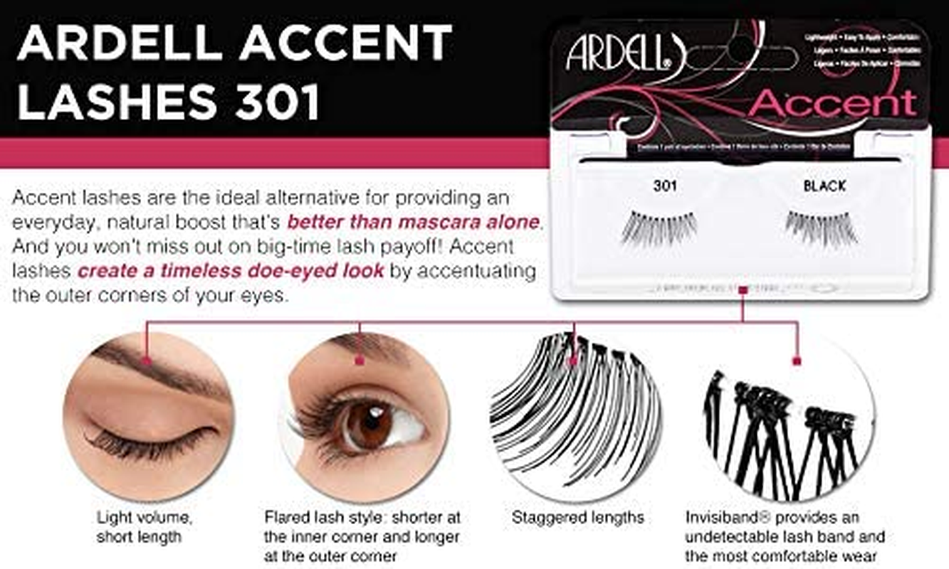 Ardell Accents Eye Lashes, 301 Black image number 5