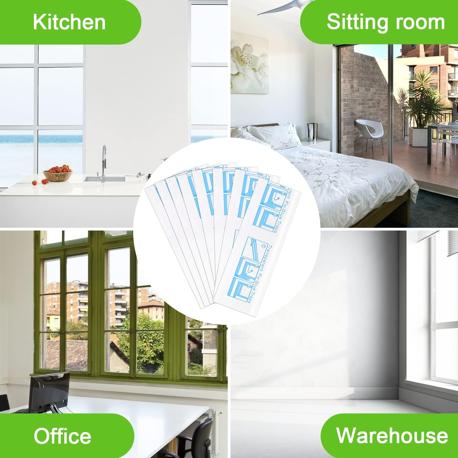 TOYMIS 20Pcs Fly Catcher Sticky Strip, Flycatcher Sticker Clear Fly Paper Strip Window Fly Trap Stickers for Windows Home School Restaurant Fruit Shop Farm image number 4