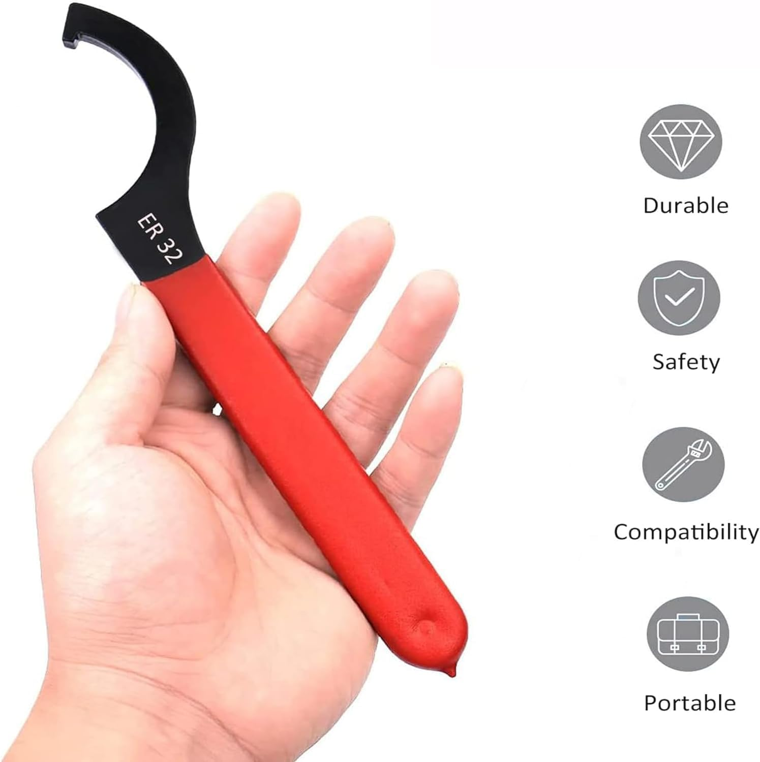 KEWAYO 6 Pcs Coilover Spanner Wrench Set, C-Shape Spanner Wrench Shock Spanner Hook Wrench Tool for Suspension System and Shock Adjustment image number 5