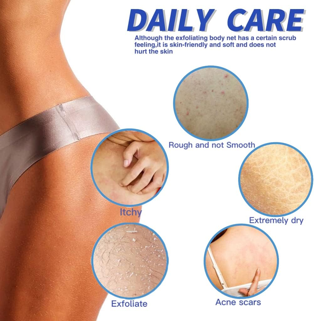 Japanese Washcloth Exfoliating Towel Sponge Loofah for Body Scrubber in Shower - 6 Pieces (GY, BLK, WH, YLW, PNK, BLU) image number 2