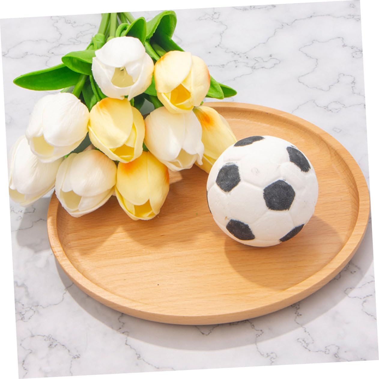 SEWOART 2Pcs Cute Bath Salt Bombs Essential Oil Football Shape Bathing Bomb Natural Shower Salt image number 3