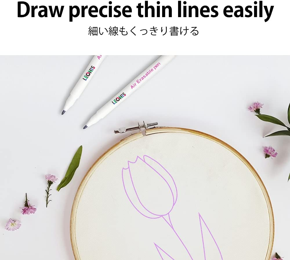 LEONIS Disappearing Ink Fabric Marking Pen Pink 5 Count Pack [ 78009 ] image number 6