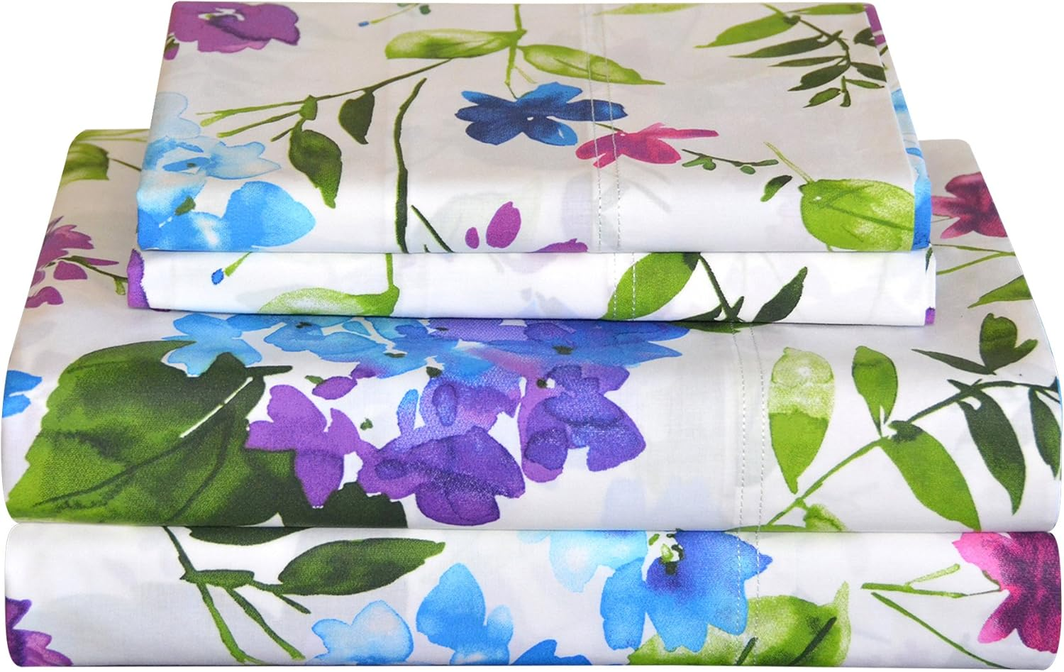 Pointehaven Bedding 3 Pieces Twin XL 100% Cotton Percale Sheets- Printed Bed Sheet & Pillowcase Sets- Soft Cotton Bed Sheets Set- Fits Mattress 18 Inches Deep Pocket (Twin XL, Cedar)