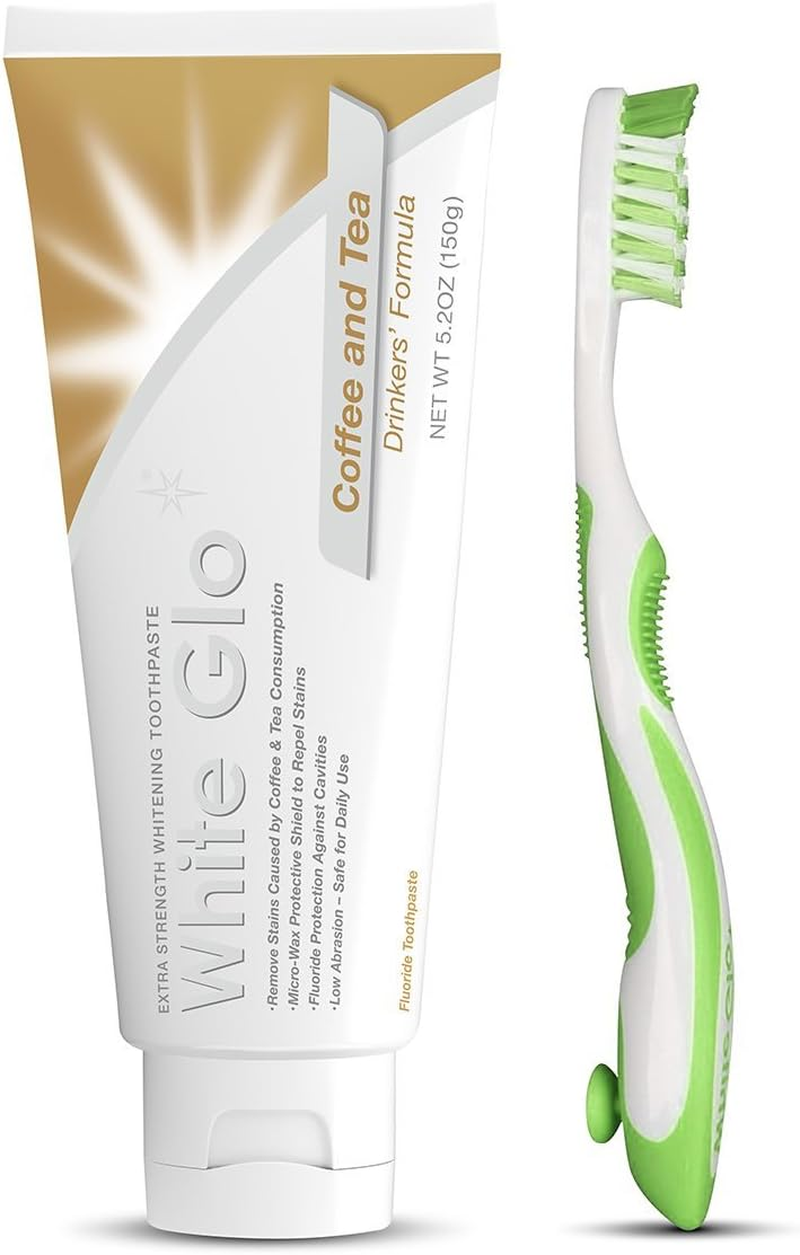 White Glo Coffee & Tea Drinkers Formula Whitening Toothpaste with Whitening Toothbrush 150 G image number 1