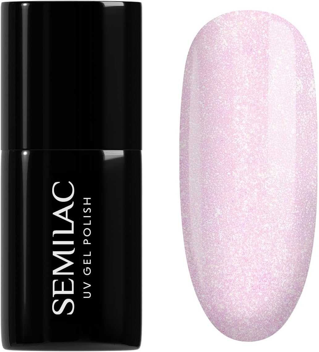 Semilac UV Nail Polish Pink 390 Spark of Bare Love 7 Ml Colour Varnish for Colour-Intensive Fingernails Economical and Durable Nail Polish image number 3