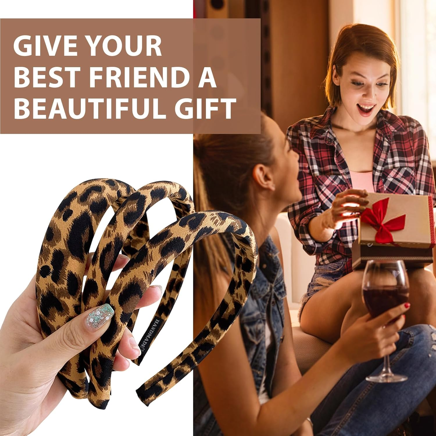 Goiern Pack of 3 Headbands for Women and Girls, Padded Headband, Non-Slip Headband with Leopard Pattern, Comfortable Headbands, Cute Headbands, Hair Accessories