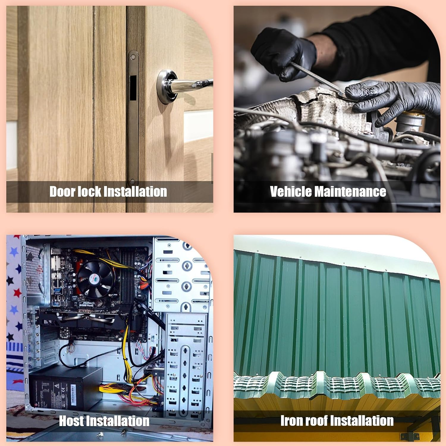 Tanstic 130Pcs 3 Sizes Half round Head Aluminum Core Rivet Drive Rivets Hammer Drive Rivets Knock Type Expansion Aluminum Rivet for Home Industry (M5X7,M5X9,M5X11Mm)