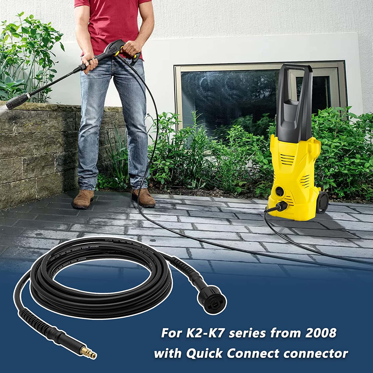 10M High Pressure Extension Hose,Connectors Quick Connect for High Pressure Cleaner K2 K3 K4 K5 K6 K7 image number 2