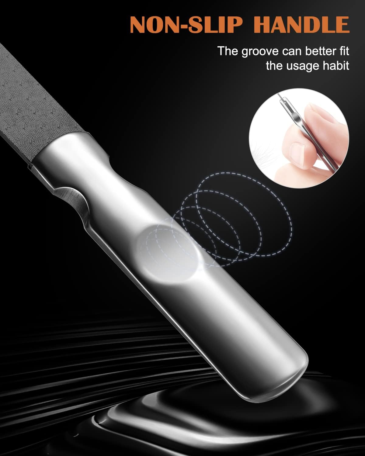 FVION Professional Metal Nail Files - 2 PCS, Stainless Steel, Double-Sided, Coarse & Fine Grit, Manicure & Pedicure Tool Set image number 5