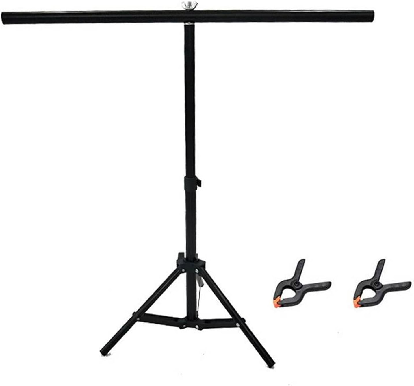 Adjustable T-Shape Backdrop Stand Kit Photo Background Screen Photography with Two Clamp (0.7 * 0.8 M / 2.3 * 2.62Ft) image number 1