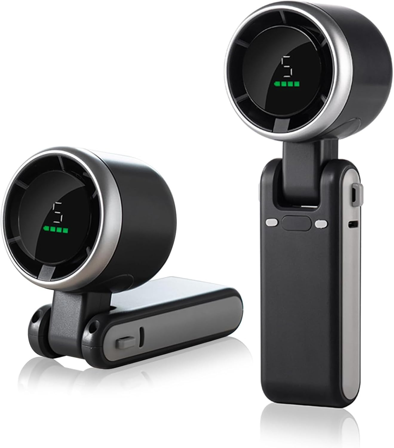 Portable Handheld Turbo Fan &ndash; Foldable 3-In-1 Mini Cooling Fan, 5 Gear Wind, Rechargeable, Battery Operated for Travel (Black) image number 5