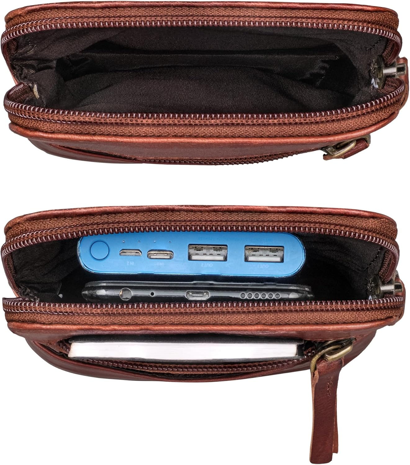 STILORD 'Indie' Neck Pouch for Men and Women, Small, Vintage Festival Bag, Genuine Leather Chest Pocket, Small Mobile Phone Case Made of Real Leather image number 4