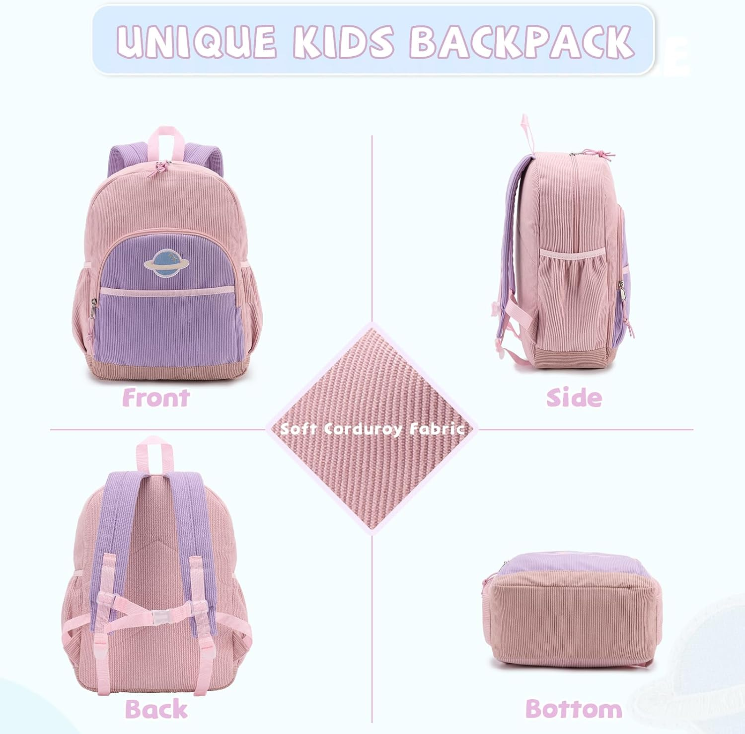 Toddler Backpack, KASQO Cute Lightweight Preschool Backpack Kids Children School Bag for Boys and Girls Kindergarten Daycare Bookbag with Chest Buckle image number 6