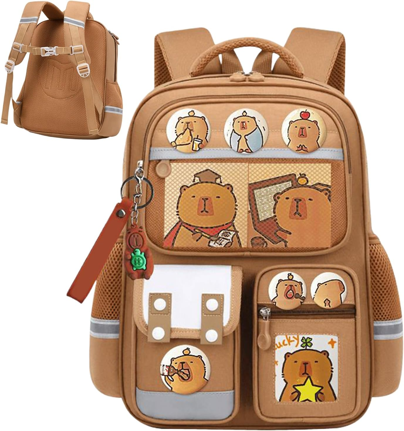 Stibtmr Capybara School Bag | Backpack Capybara Girl - Cartoon Laptop Bag Travel Leisure for Outdoor Camping Birthday Outing