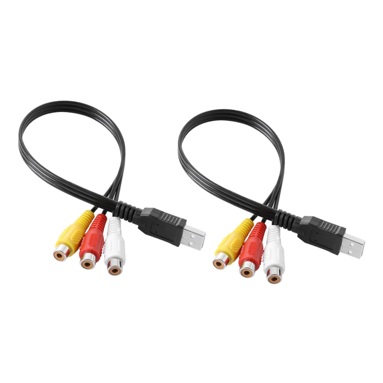 KOCKSHION USB Male to 3Rca Female Audio Video Cable 0.3M Set-Top Box Adapter for Home Theater and Tv Connection, 2Pcs image number 3