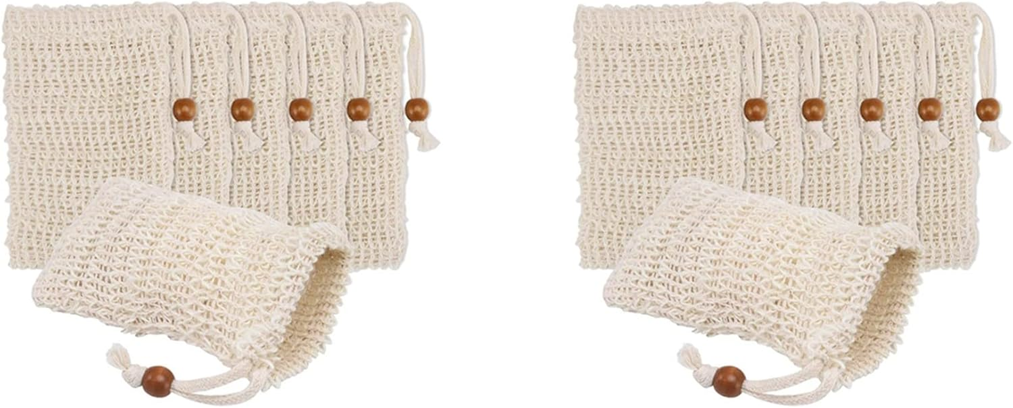 80 Pack Soap Exfoliating Bags,Soap Saver Made Sisal Mesh Soap Bag Bar Soap Bag with Drawstring for Bath & Shower Use image number 2