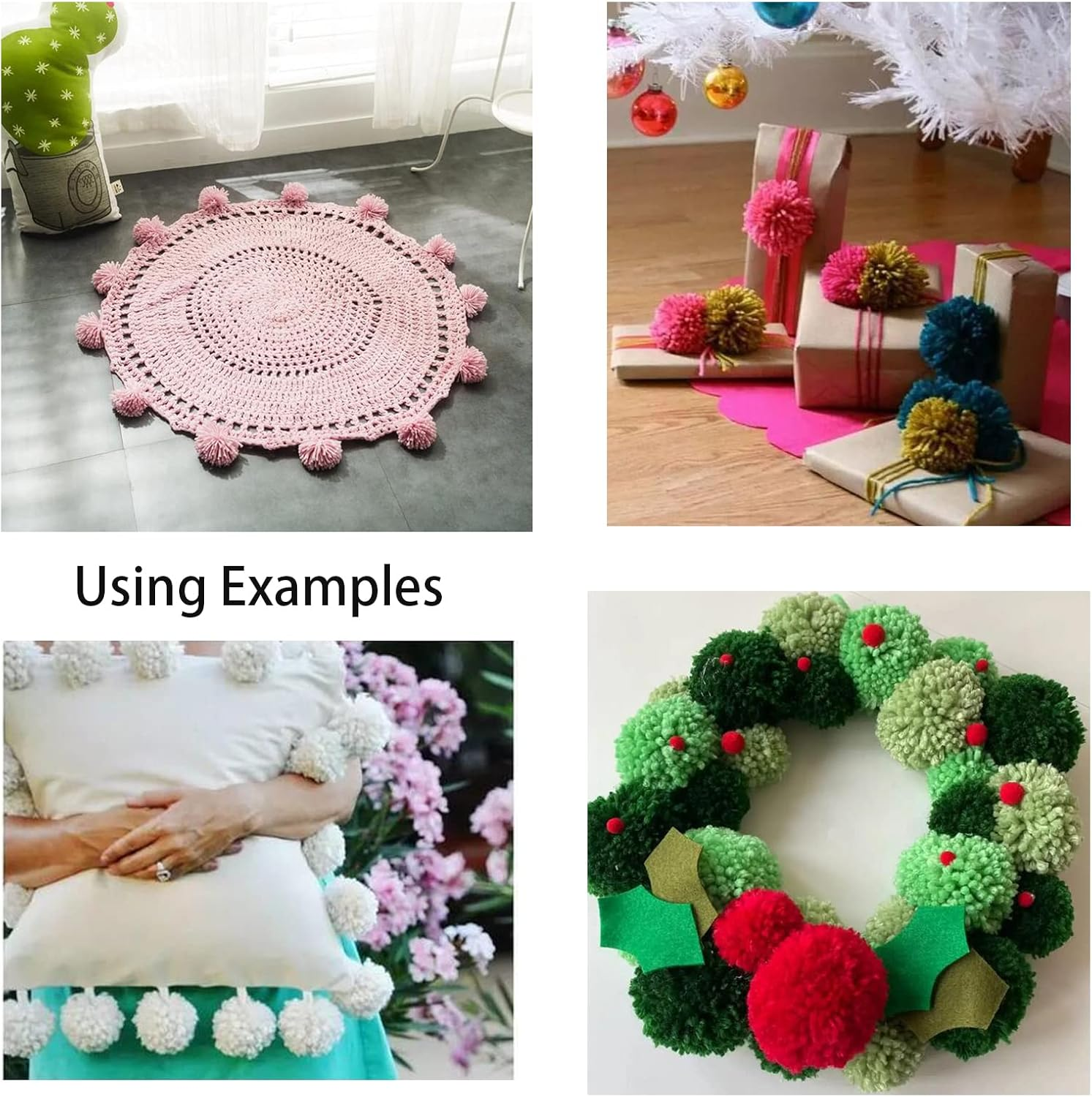 Pack of 12 Yarn Pom Poms for Hats 8CM-3INCH Party Supplies Handmade Art and Craft Decorative Accessories (Black) image number 2