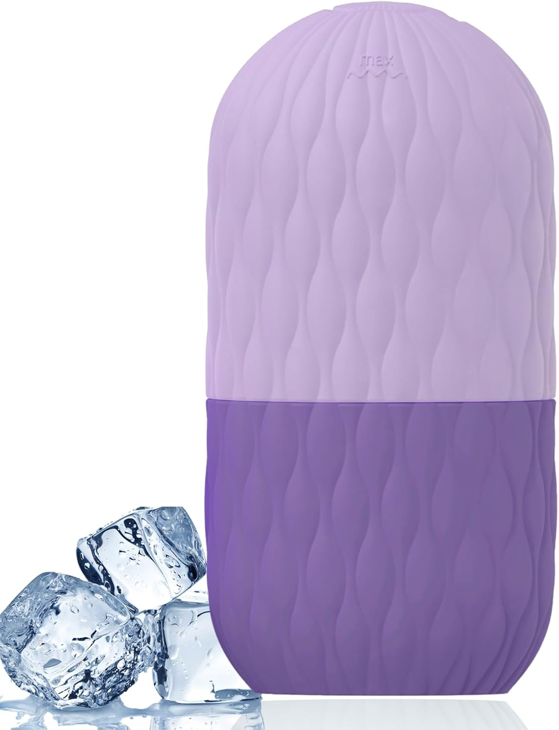 Volksrose Ice Face Roller for Face & Eyes - Reusable Silicone Ice Mold for Skincare,Cooling Facial Massager Tool to Reduce Puffiness, Soothe Skin, Shrink Pores & Relieve Pain,Anti-Wrinkle,Purple image number 2