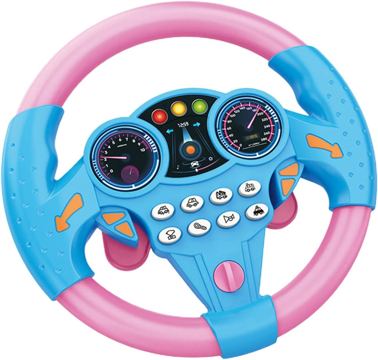 Steering Wheel Toy, Kids Driving Simulator Toy, Musical Funny Interactive Electric Learning Wheel Toy for Interaction, Role Play, Blue (Blue) - Blue image number 4
