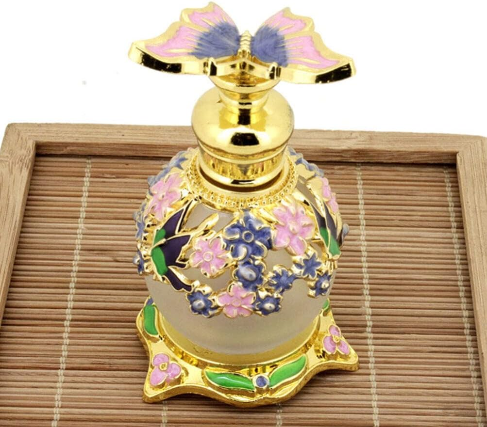 Healifty 15Ml Glass Perfume Bottle, Vintage Decorative Perfume Bottle, Refillable Perfume Bottle Dropper Bottle for Woman, Women Girl Gift image number 4