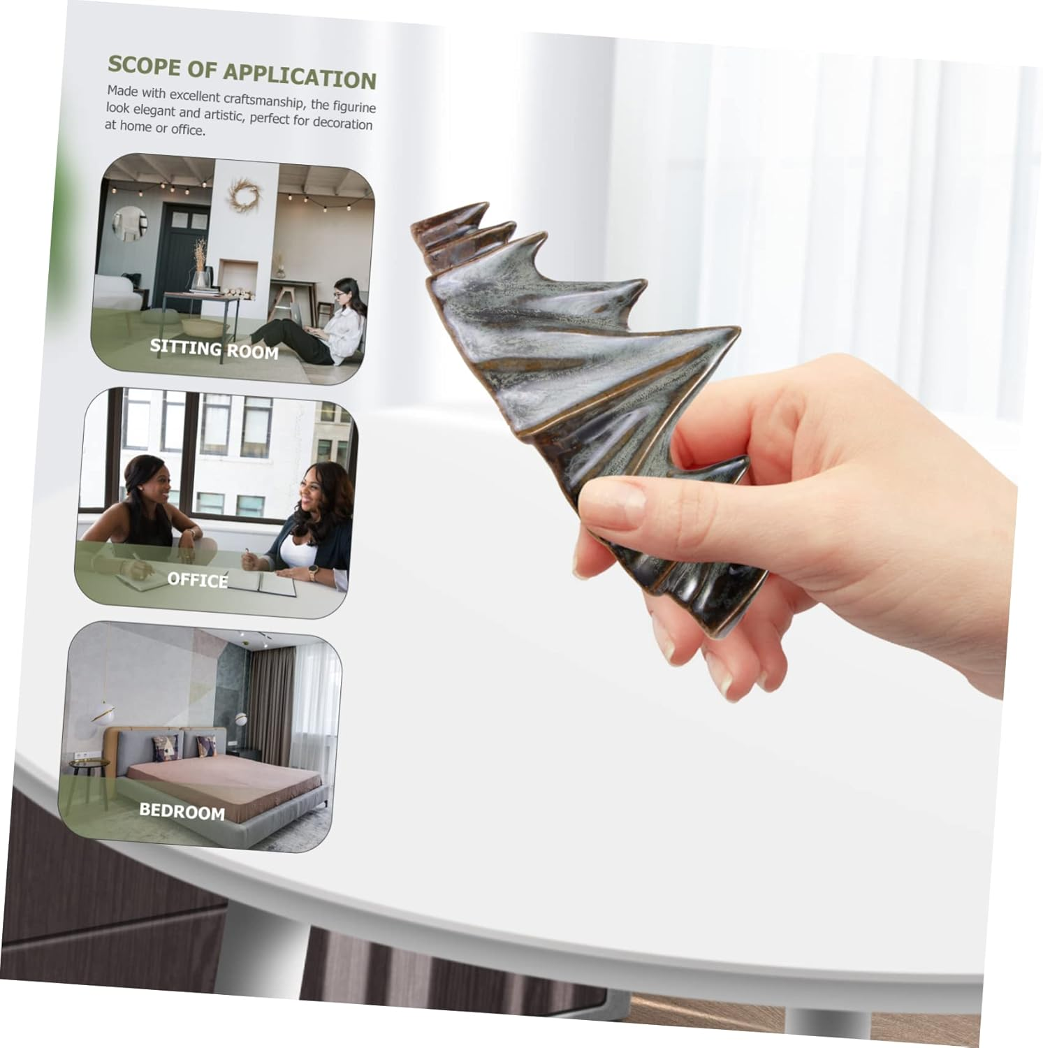 VANZACK 1Pc Ceramic Peak Ornament for Desktop -Landscape Adornment Realistic Faux Rockery Decor for for Gardening and Photo Props image number 4