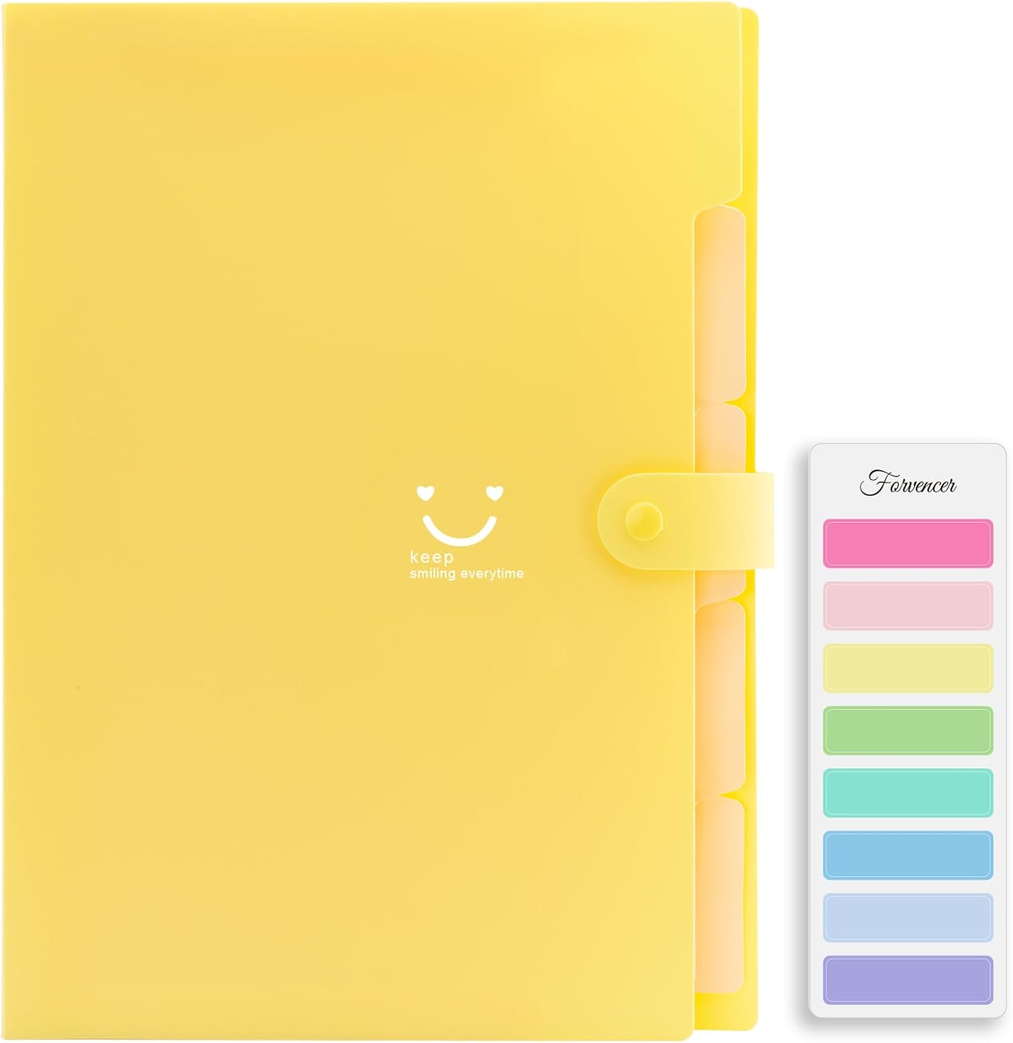 Forvencer Accordion File Organizer, Letter Size, 5 Pocket Expanding File Folder, Cute File Folder with Labels, Portable File Organizer for School Office Supplies, Folders for Documents, Jade