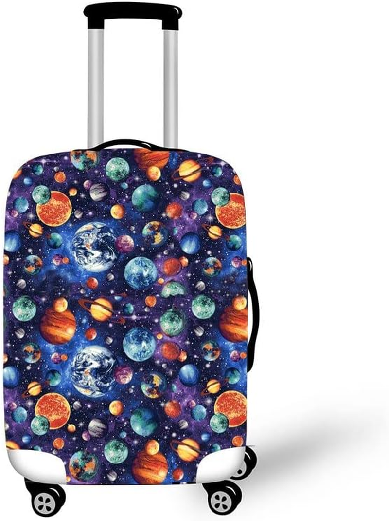 Wunm Studio CE Personalised Luggage Cover - Mysterious Travel Suitcase Galaxy Protection 3D Print Trolley Case DIY Logo Case Travel Accessories Elastic Luggage Dust Cover (Starry Sky, XL)