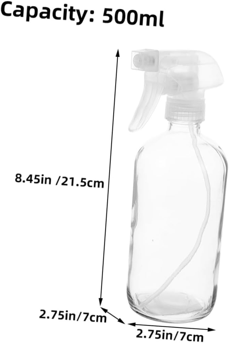 Healvian 2Pcs 500Ml Glass Refillable Spray Bottles Portable for Salon Home Cleaning and Gardening Liquid Misting