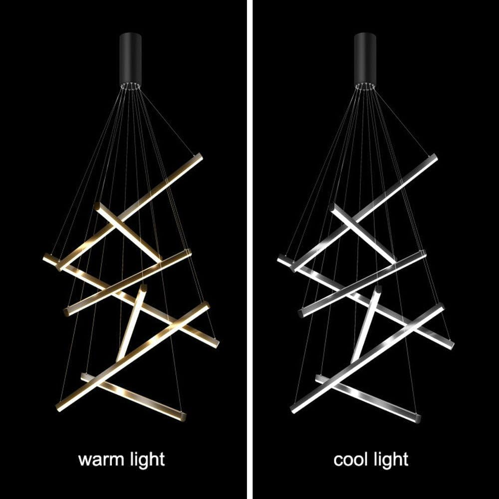 BAMDECOR 100Cm Adjustable Pendant Light for Double-Storey Villa Commercial Use with Soft Light and Eye Protection Black Aluminum & Silicone image number 5