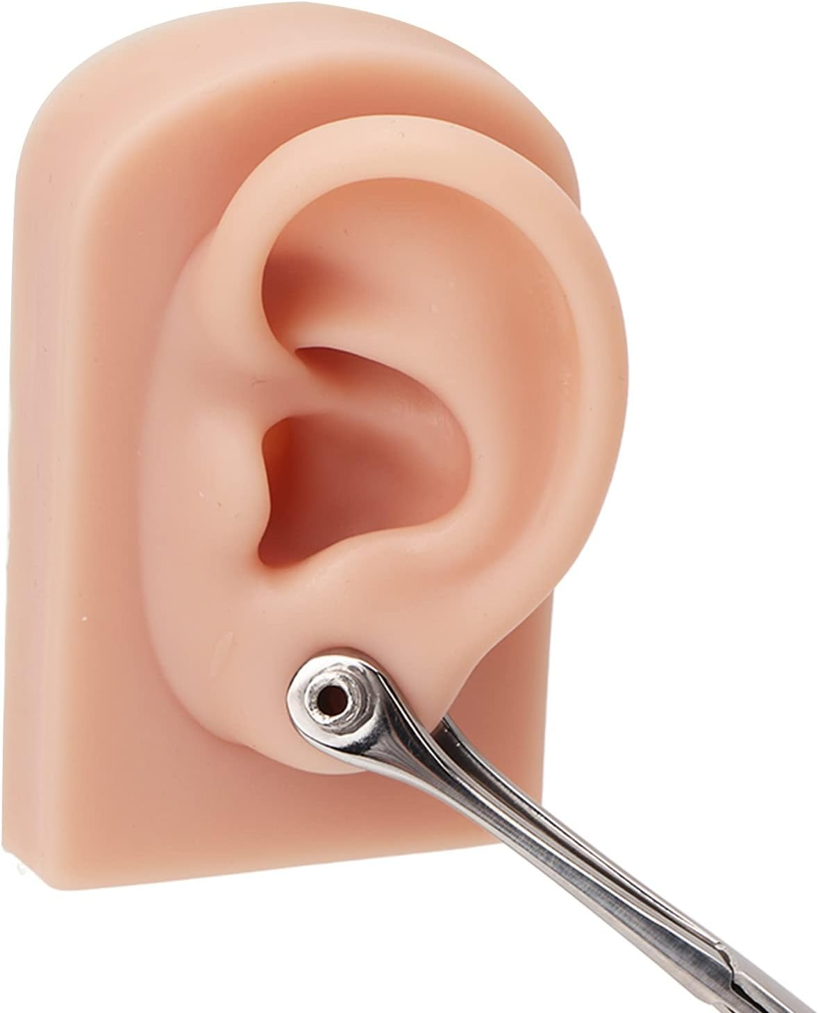Silicone Ear Model, Left and Right Soft Flexible Model Fake Ear Piercing Practice, Human Ear Model, Realistic Silicone Ear for Jewelry Display, Acupuncture, Teaching (#2) - 2 image number 2