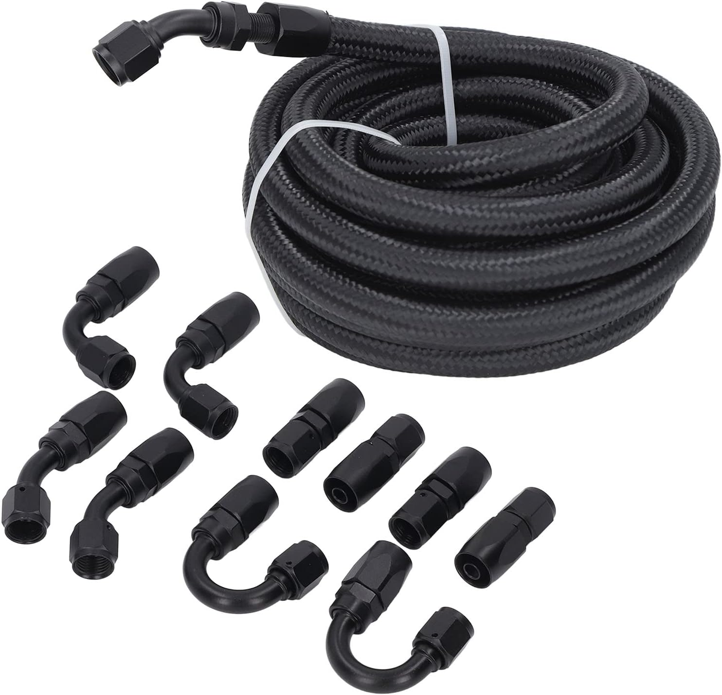 6AN 20Ft Fuel Line Hose Kit Aluminum Black Anodized 500 Psi Universal Fuel Line with 10PCS Swivel Fuel Hose Fitting Adapter Kit for Car Ship image number 6