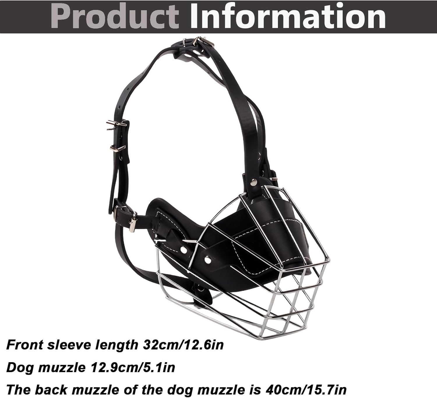 Muzzle for Dogs: Adjustable Muzzle Dog Muzzle Metal Can Panting and Drinking, Muzzle Medium Large Small Dogs Anti-Toxic Bait, Prevents Barking, Biting image number 3