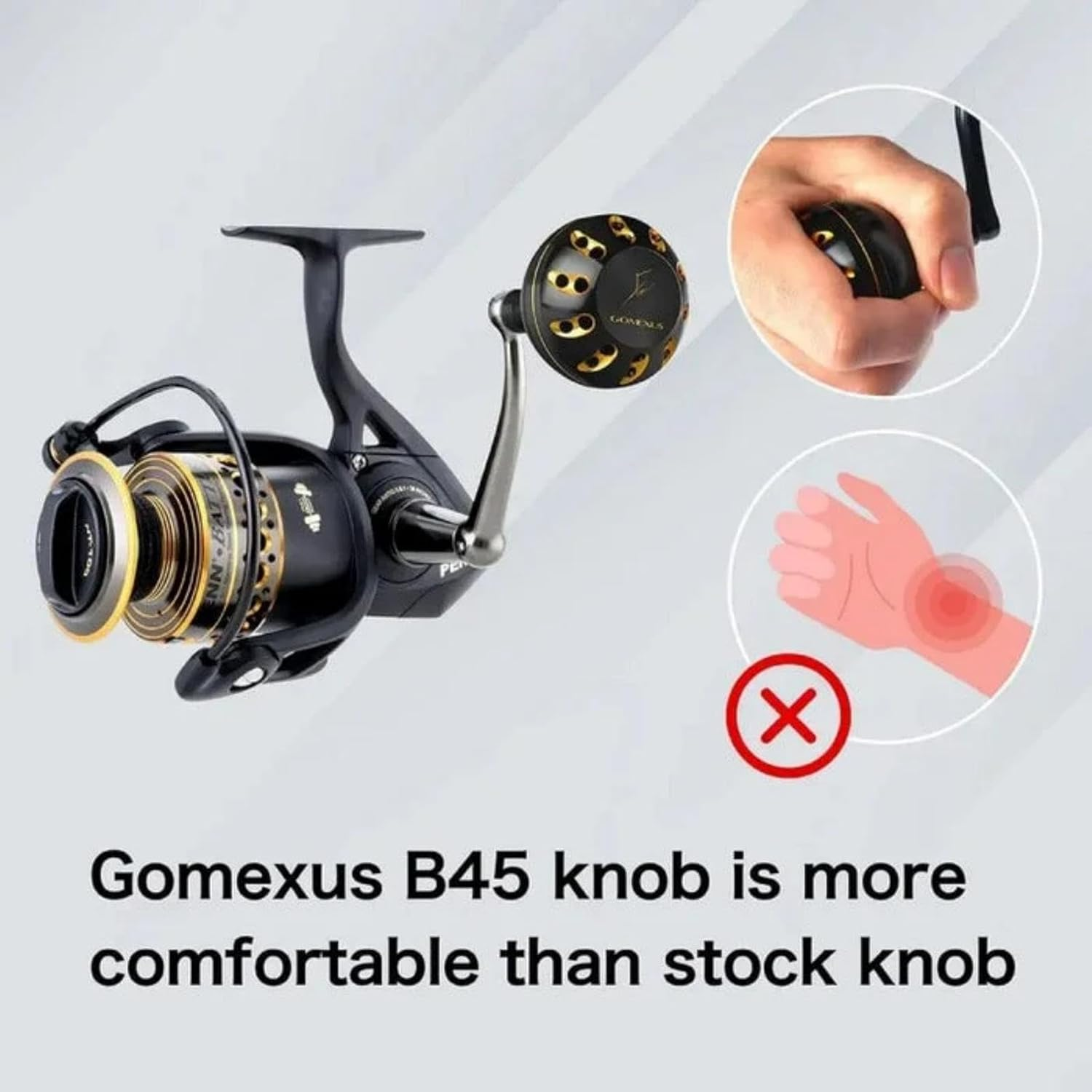 GOMEXUS Fishing Power Knob Compatible for Shimano Stradic FJ/SW Twin Power SW Replacement Knob 45Mm (Notice: Compatible for Shimano Type B) image number 5