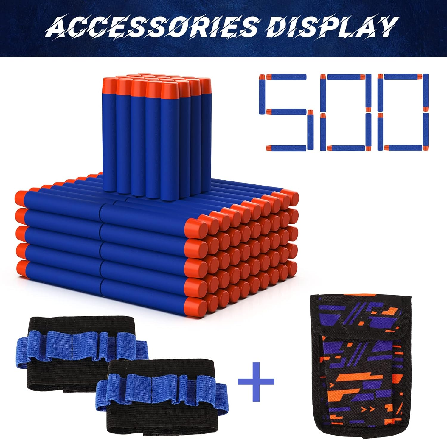 Tudaymol Nerf Bullets 500 Official Dart for Nerf N-Elite Series Guns Darts Gun Refill Bullets Ammo Packs image number 1