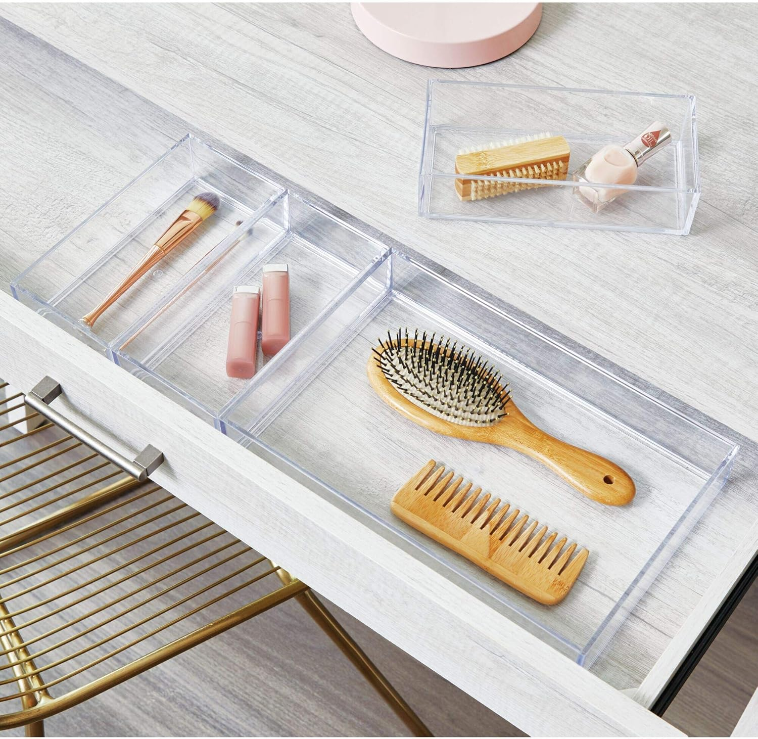 Interdesign Clarity Kitchen Drawer Organizer for Silverware, Spatulas, Gadgets - 4" X 8" X 2", Clear image number 6