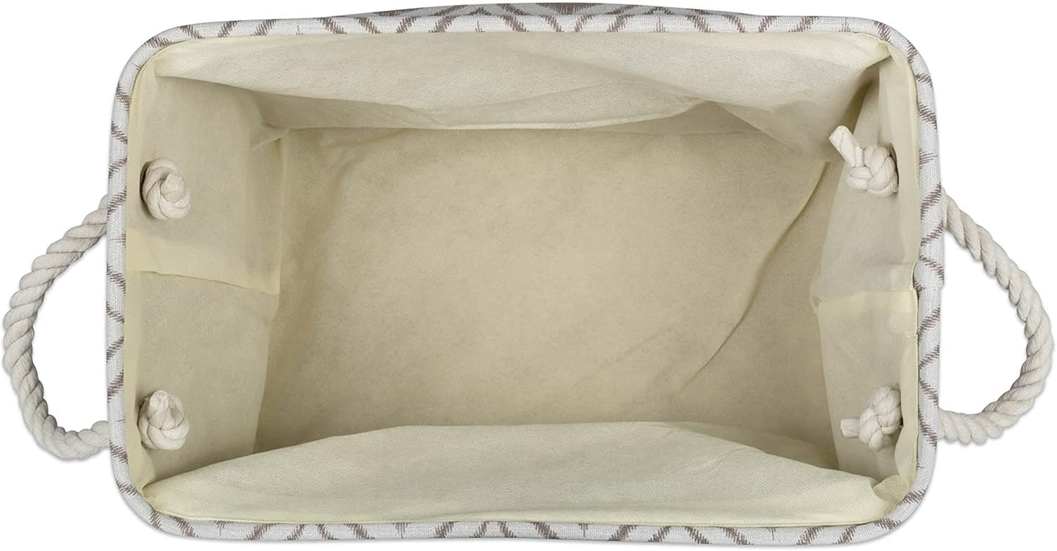 DII Polyester Container with Handles, Ikat Storage Bin, Large, Stone image number 5